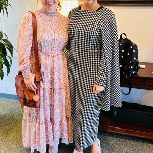 Black n White Houndstooth Cape Dress- not dainty jewells